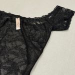 Victoria's Secret NEW  Black Lace Sheer floral Teddy Bodysuit Small S Glitter Photo 2