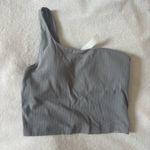 Lululemon  Ribbed Nulu Asymmetrical Yoga Tank Top Rhino Grey Size 6 Photo 2