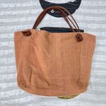 Made In India Cotton Leather Patchwork Embroidered Canvas Tote Bag 15 L *14 H Brown Photo 1