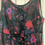 Forever 21 Y2K Style Midi Dress Sheer M Red Purple Floral Dark Romance Fairy Photo 1