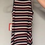 Striped Halter Tank Dress White Size XS Photo 0
