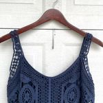 NWT V Christina Womens Dress Navy Blue Crochet Sleeveless Mini Medium Photo 2