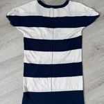 American Eagle  Y2K Navy White Striped V-Neck Tee Shirt XS Preppy 2000s Vintage Photo 1