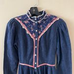 Gunne Sax 70s vintage calico denim midi prairie dress Photo 1