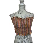 Anthropologie Pilcro Rainbow Smocked Crop Tube Top Size M Photo 4