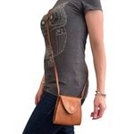 Hobo International RARE Vintage Tan Brown Leather Mini Pouch Crossbody Bag Photo 1