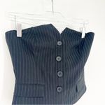 NWT Sincerely Jules Strapless Pinstripe Vest S Black Photo 2