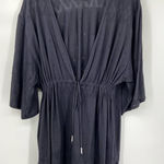Dotti, bathing suit cover up, see‎ thru black lace, draw string waist, sz 2X Photo 0