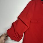 H&M Women's Red V-Neck Blouse Puff Sleeve Top Size 2 Dressy Casual Photo 1