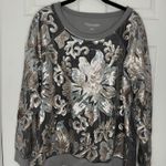 Soft Surroundings Glistening Sequin & Velour Jersey Knit Lined Sweatshirt Sz XL Photo 1