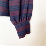 ZARA Maroon Navy Stripe Bubble Sleeve Top Size Large Photo 5