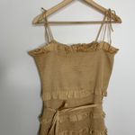 V. Chapman Lily Midi Bodycon Dress Warm Sand Womens Size 10 Gold Photo 11