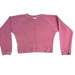 Reebok Vintage  Women's Small Cropped Embroidered Logo Raglan Crewneck Sweatshirt Photo 3