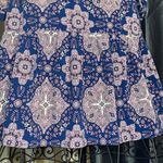 Loft $Offers  M tie up button down Floral Blue and Pink Dress Photo 8