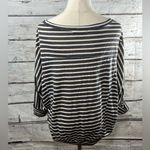Chloe K  T-Shirt Striped Gray/White-XS Photo 2