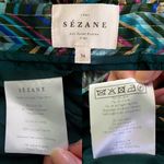 Sézane Sezane Skirt Bettina Silk Metallic Belted Button Chevron Green Blue Gold 34 EUC Photo 4