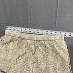Vivid Collection Shorts Womens M Crochet Boho Coquette Cotton Knit Lined Ivory Tan Size M Photo 5