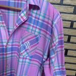 Ralph Lauren Lauren  Pink‎ Plaid Button Up Night Gown Size Medium Photo 3