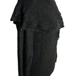 Vintage Work in Progress Silk Angora Sweater M Black Knit Beaded Gladys Bagley Size M Photo 4