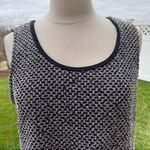 INC Crochet Sequin Split Back Top Black & White Size M Photo 4