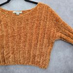 FAVLUX  Yellow Crop Chenille Ribbed Sleeve Y2K VTG Academia Cozy Sweater Small Photo 6