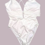 Mokpi ribbed textured sexy white monokini One‎ Piece L Size L Photo 0