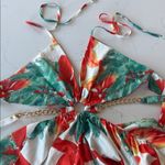 Vibrant Floral Halter Maxi Dress Orange Size undefined Photo 5