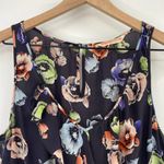 Rebecca Taylor Fit & Flare Dress Silk Sheer Navy Floral Print Sleeveless Women 8 Photo 3