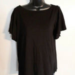 Loft black split sleeve tshirt Photo 0