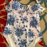 Berlook. White & Blue Floral One Piece Swimsuit Photo 6