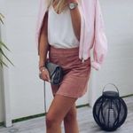 Lulus 💕💕 Shenandoah Mauve Faux Suede Mini Skirt Mauve Pink Large L NWT Photo 4