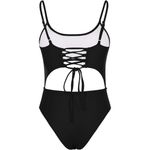Meyeeka Women's SMALL Black Swimsuit Cut Out High Cut Monokini One Photo 5
