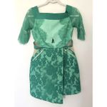 Three Floor  Lace Is More Dress Jungle Celadon Nylon Blend Exposed Zipper Sz 6 Photo 1