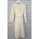 Apostrophe Vintage  Sears Lightweight Fleece Robe Cream Floral Size L Belted Photo 6