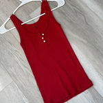 Brandy Melville Tank Top henley womens Red (one size) casual bright coquette Photo 0