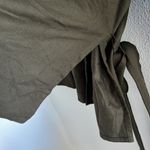 ZARA Button Front Button Collar Green Shacket Shirt Long Sleeve Tie Side Slit XL Photo 5