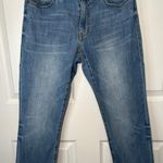CAbi Jeans High Straight Crop Frayed Hem Light Wash 5309 Denim Women's Size 6 Photo 0