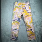 ZARA Jeans Womens Abstract Swirl Pants Size 8 Multicolor Retro Y2K Groovy Boho Photo 2