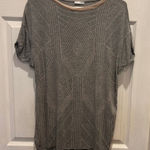 ZARA  W‎ Collection Women's Gray Top Geometric Metallic Detail Large Boho Photo 0