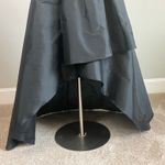 JKara Black Beaded Satin Short Sleeve High Low Ball Gown Size 4 Formal Dress Photo 8