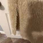 Honeyme NWOT  Beige Fuzzy cardigan with Leopard Accents Photo 2