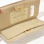 Buxton Snake Print Full Zip Long Wallet Multi Card Checkbook NEW Brown Photo 1