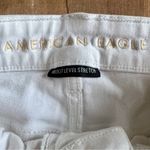 American Eagle High Rise Shortie Next Level Stretch White Distressed Shorts Sz 8 Photo 5