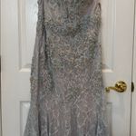 Mac Duggal NEW  Embroidered Applique Feathered One Shoulder Trumpet Gown Size 16 Photo 11
