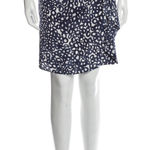 Max Mara  Silk Pencil Skirt‎ With Side Ruffle Geometric Career Wear Cocktail Photo 0