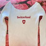 Brandy Melville switzerland off shoulder long sleeve ribbed top t shirt Photo 2