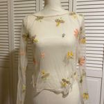 Free People floral Embroidered Mesh Top Photo 0