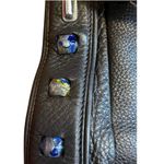 Salvatore Ferragamo brown leather shoulder bag beaded accents  pebbled finish Photo 10