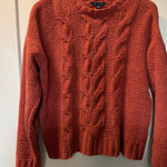 American Eagle  Cable Knit Rust Burnt Orange Crochet Crewneck Sweater Fall‎ S Photo 0