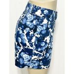 The Limited  Women’s Floral Print Flat Front Chino Shorts Blue White Size 14‎ Photo 2